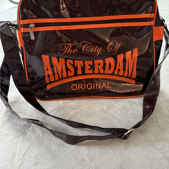 Robin Ruth “City of Amsterdam” Crossbody Shoulder Bag-brown/orange souvenir tote - Picture 4 of 6